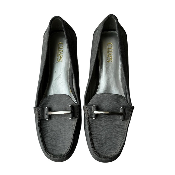 Chaps ‘Connie’ Driver Gray Flats Silver Buckle Size 10 - Picture 4 of 11